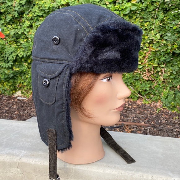 Goorin Bros Accessories - GOORIN BROS trapper hat aviator hunting cap black pilot hunting warm winter fur